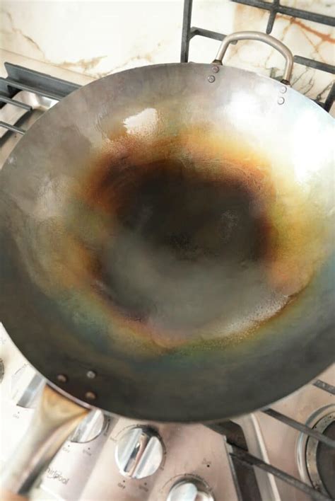 season wok on gas stove